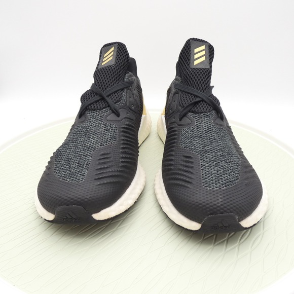 Adidas AlphaBoost U EG6083 Mens US 10 Running Shoes Black Gold Metallic Sneakers - Picture 3 of 10